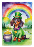 Dachshund St Patrick's Day Garden Flag Mailbox Decorative Yard Banner Outside Patio Artwork for Flower Beds, Garden Size, Multicolor