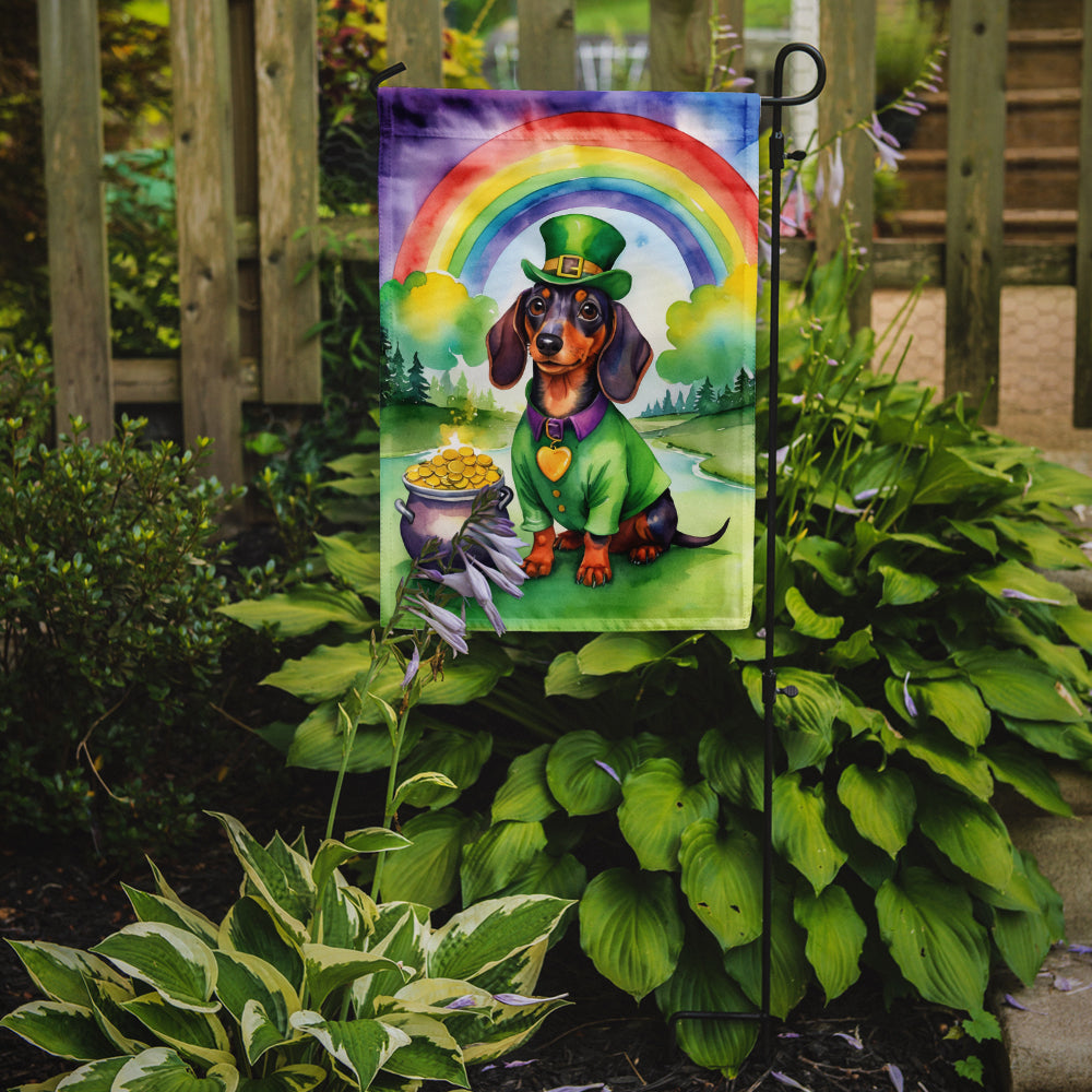 Dachshund St Patrick's Day Garden Flag Mailbox Decorative Yard Banner Outside Patio Artwork for Flower Beds, Garden Size, Multicolor