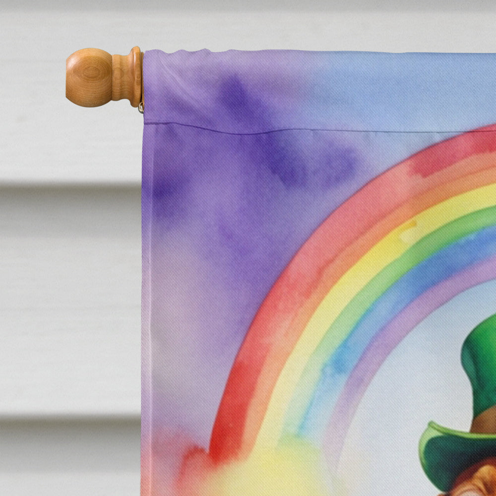 Dachshund St Patrick's Day House Flag 28x40 Porch Sleeve Pole Decorative Outside Yard Banner Artwork Wall Hanging, Polyester