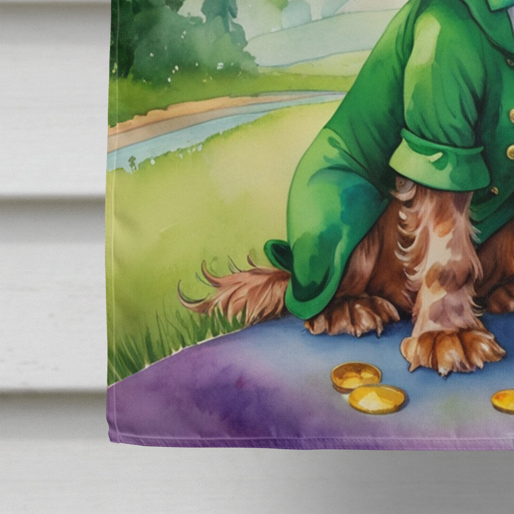 English Cocker Spaniel St Patrick's Day House Flag 28x40 Porch Sleeve Pole Decorative Outside Yard Banner Artwork Wall Hanging, Polyester