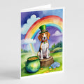 English Foxhound St Patrick's Day Greeting Cards Pack of 8 Blank Cards with Envelopes Whimsical A7 Size 5x7