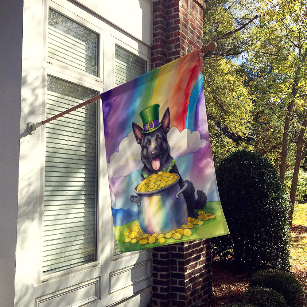 German Shepherd St Patrick's Day House Flag 28x40 Porch Sleeve Pole Decorative Outside Yard Banner Artwork Wall Hanging, Polyester