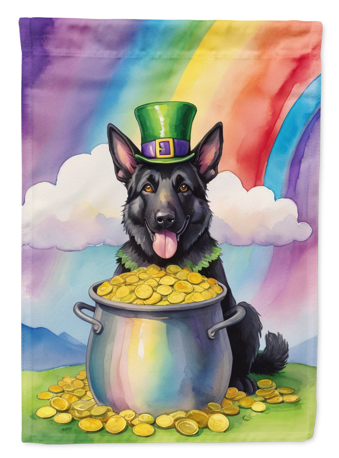 German Shepherd St Patrick's Day Garden Flag Mailbox Decorative Yard Banner Outside Patio Artwork for Flower Beds, Garden Size, Multicolor