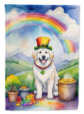 Great Pyrenees St Patrick's Day House Flag 28x40 Porch Sleeve Pole Decorative Outside Yard Banner Artwork Wall Hanging, Polyester
