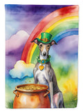Greyhound St Patrick's Day House Flag 28x40 Porch Sleeve Pole Decorative Outside Yard Banner Artwork Wall Hanging, Polyester
