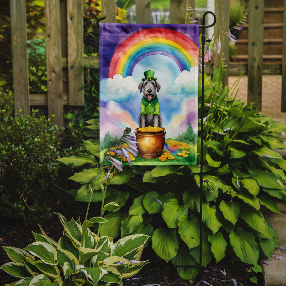 Irish Wolfhound St Patrick's Day Garden Flag Mailbox Decorative Yard Banner Outside Patio Artwork for Flower Beds, Garden Size, Multicolor