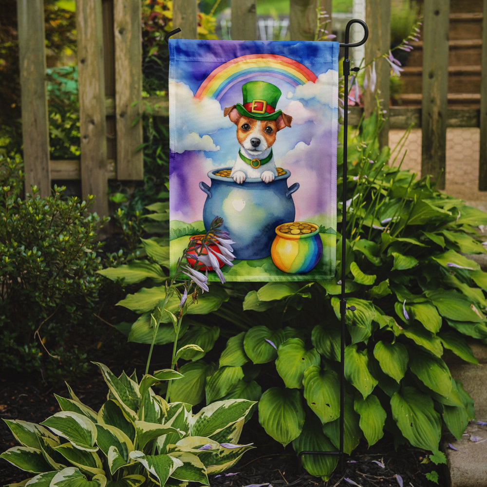 Jack Russell Terrier St Patrick's Day Garden Flag Mailbox Decorative Yard Banner Outside Patio Artwork for Flower Beds, Garden Size, Multicolor