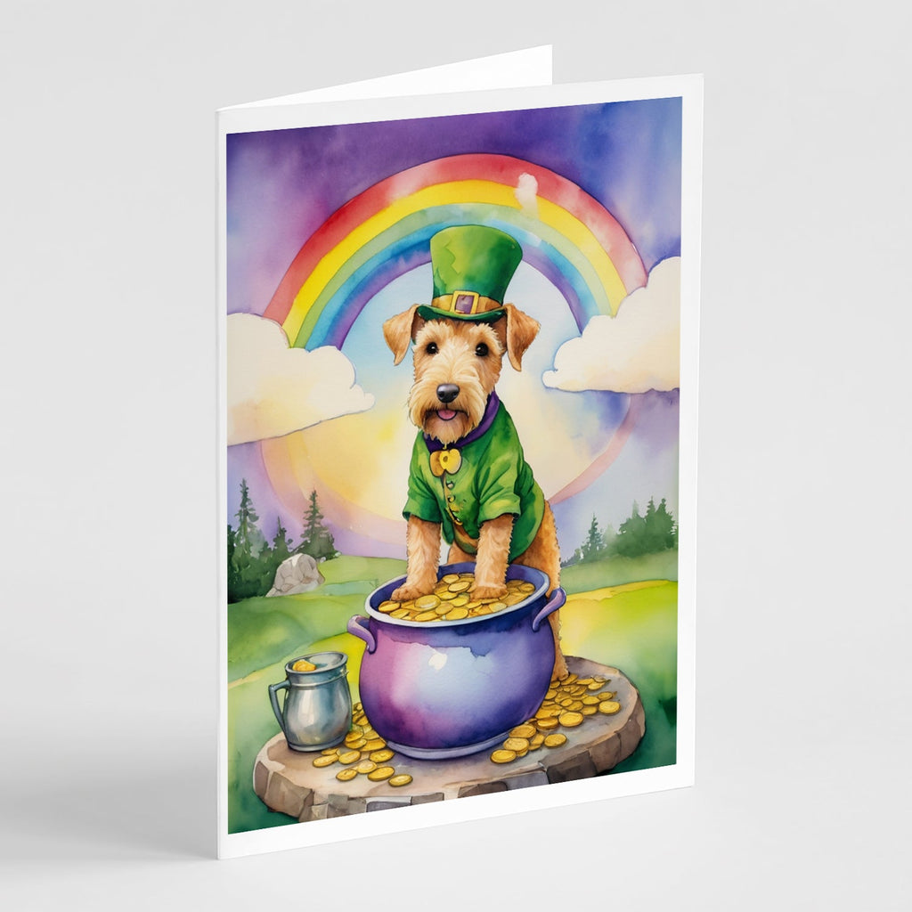 Lakeland Terrier St Patrick's Day Greeting Cards Pack of 8 Blank Cards with Envelopes Whimsical A7 Size 5x7