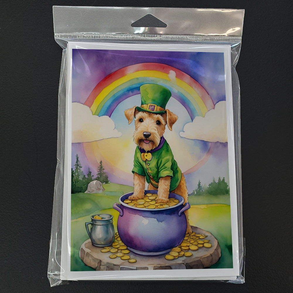 Lakeland Terrier St Patrick's Day Greeting Cards Pack of 8 Blank Cards with Envelopes Whimsical A7 Size 5x7