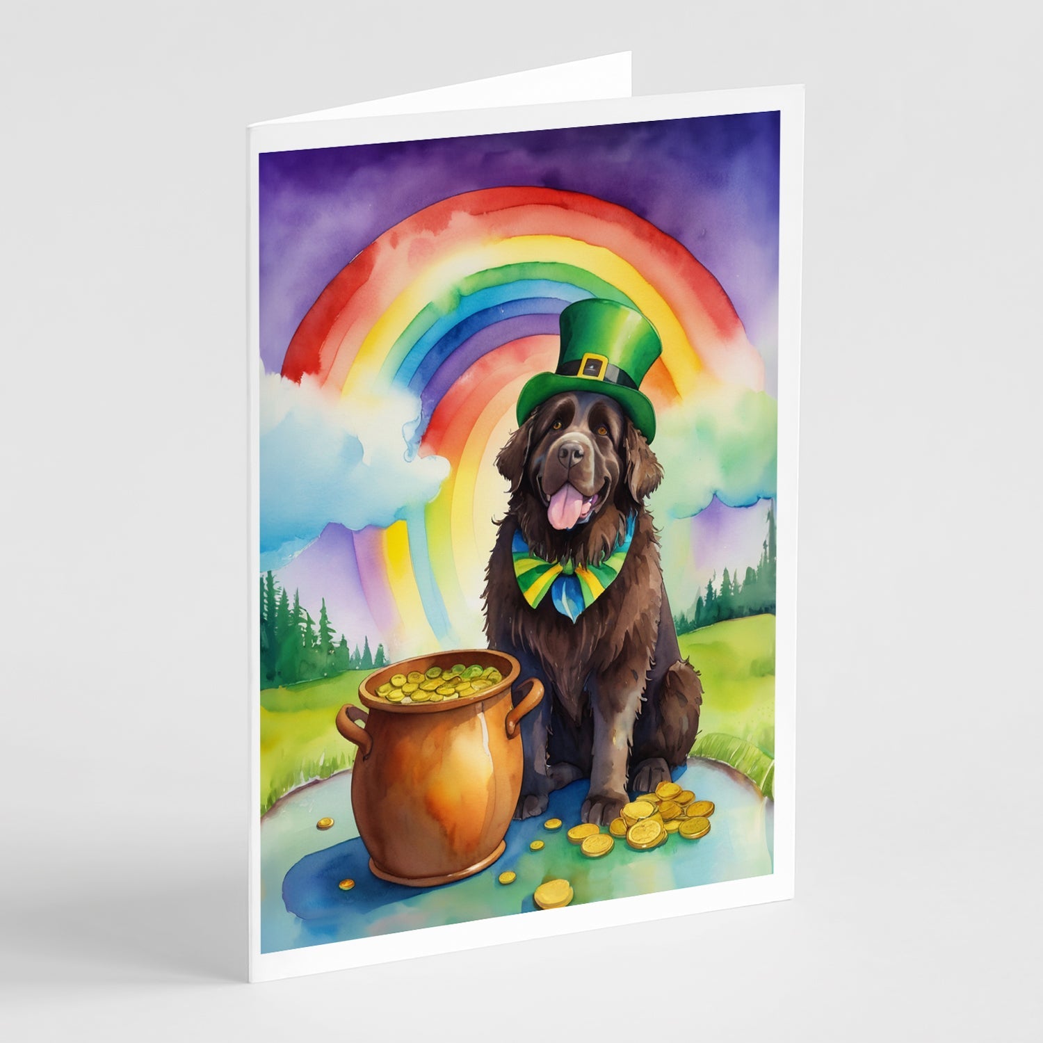 Newfoundland St Patrick's Day Greeting Cards Pack of 8 Blank Cards with Envelopes Whimsical A7 Size 5x7