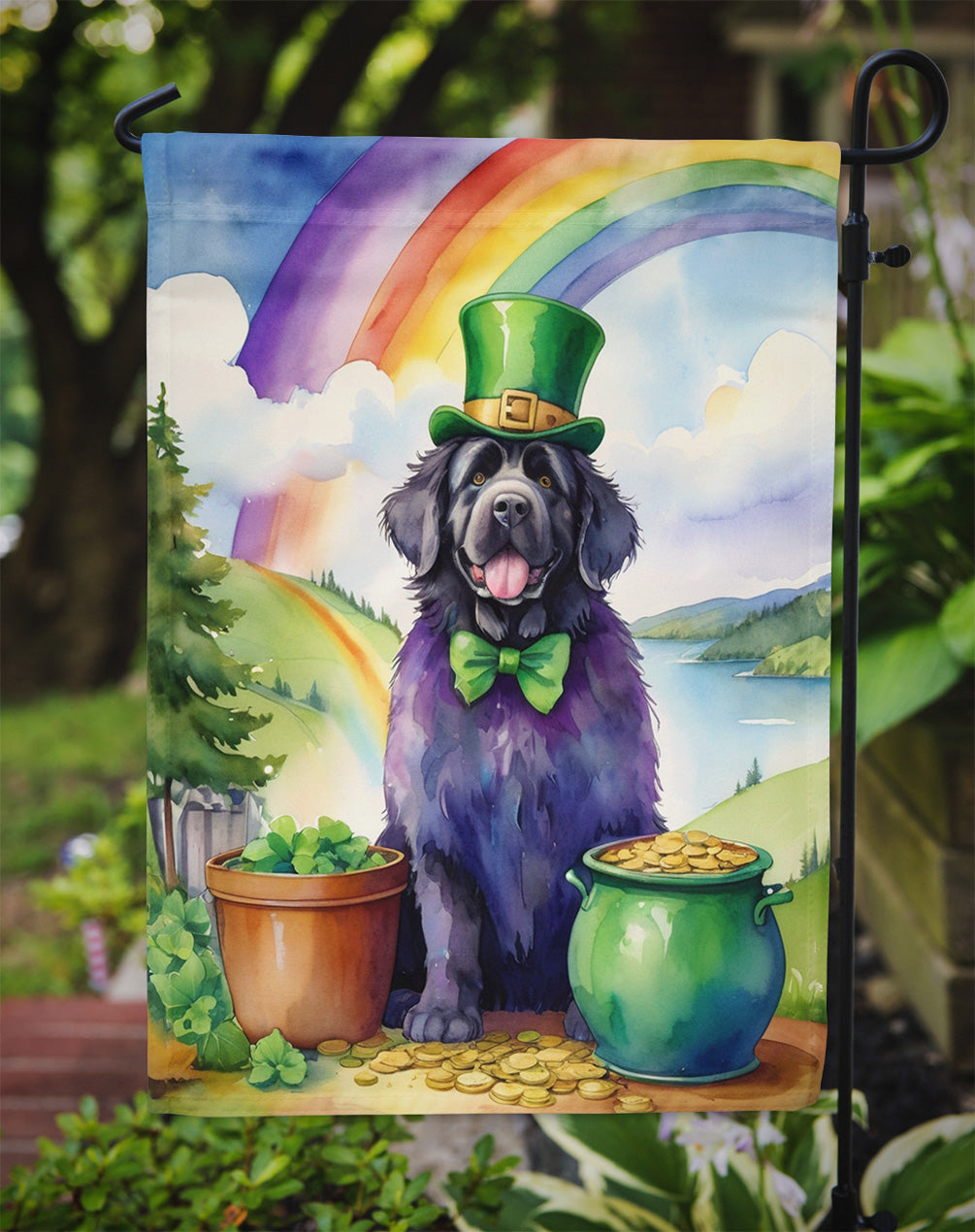 Newfoundland St Patrick's Day Garden Flag Mailbox Decorative Yard Banner Outside Patio Artwork for Flower Beds, Garden Size, Multicolor