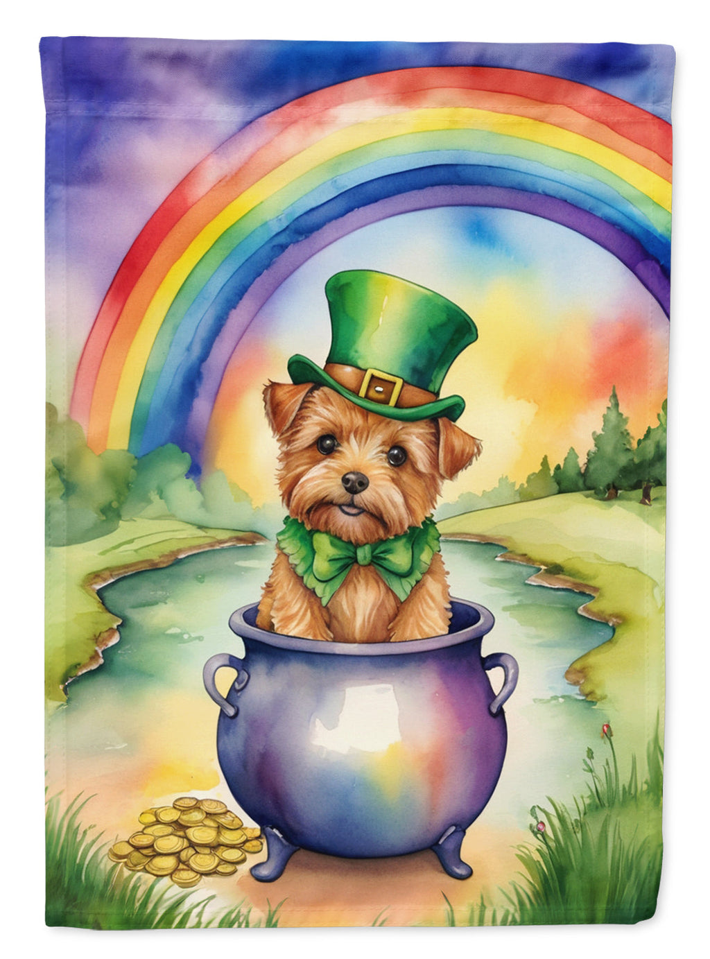 Norfolk Terrier St Patrick's Day Garden Flag Mailbox Decorative Yard Banner Outside Patio Artwork for Flower Beds, Garden Size, Multicolor