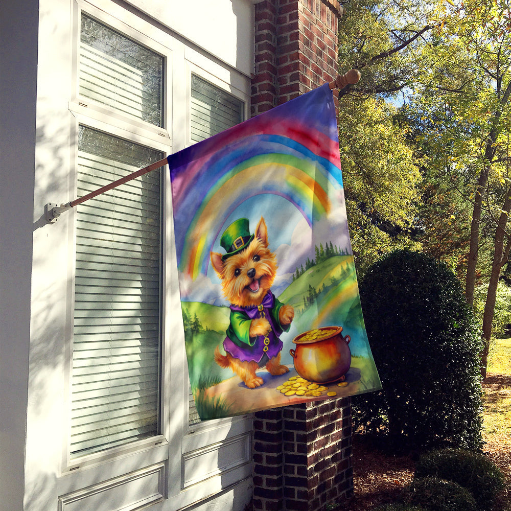 Norwich Terrier St Patrick's Day House Flag 28x40 Porch Sleeve Pole Decorative Outside Yard Banner Artwork Wall Hanging, Polyester