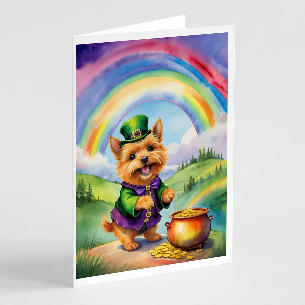 Norwich Terrier St Patrick's Day Greeting Cards Pack of 8 Blank Cards with Envelopes Whimsical A7 Size 5x7