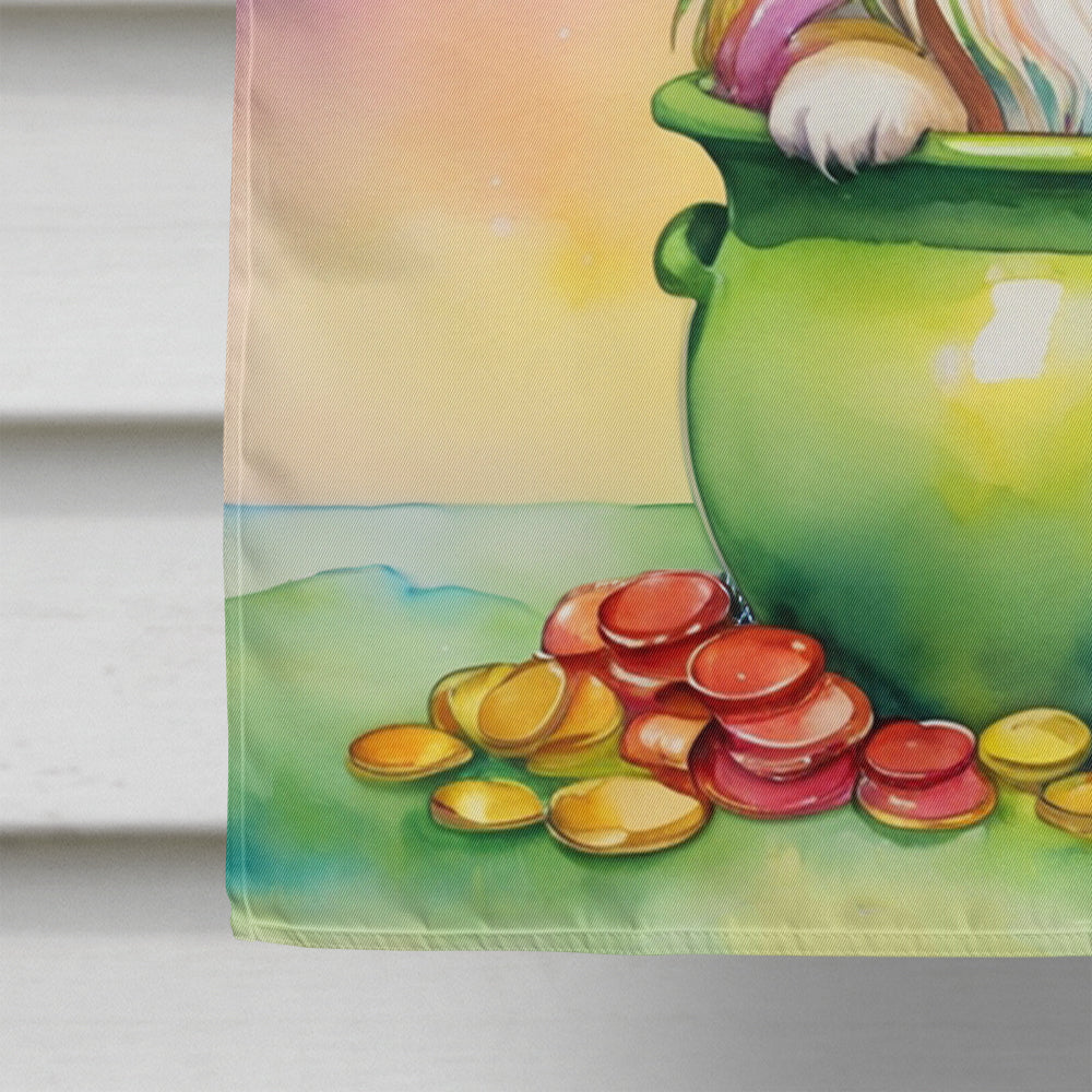 Pekingese St Patrick's Day House Flag 28x40 Porch Sleeve Pole Decorative Outside Yard Banner Artwork Wall Hanging, Polyester