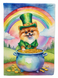 Pomeranian St Patrick's Day House Flag 28x40 Porch Sleeve Pole Decorative Outside Yard Banner Artwork Wall Hanging, Polyester