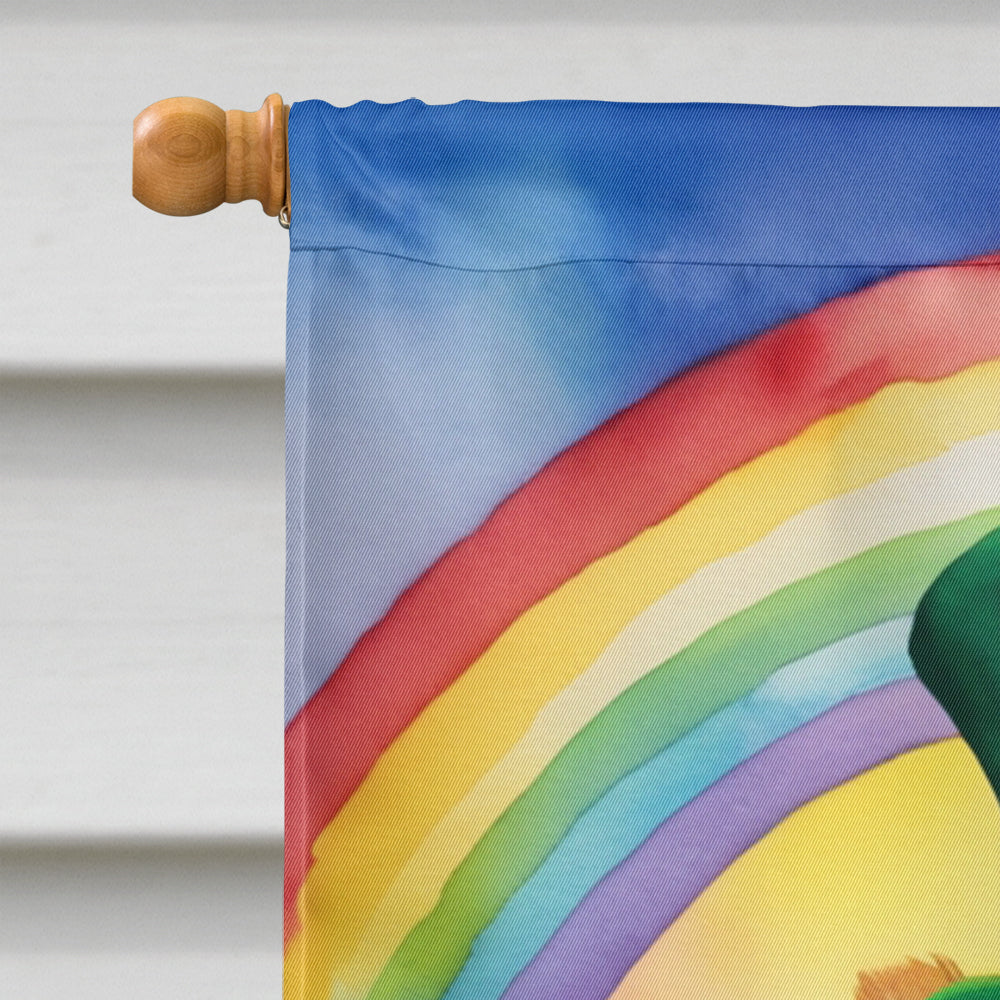 Pomeranian St Patrick's Day House Flag 28x40 Porch Sleeve Pole Decorative Outside Yard Banner Artwork Wall Hanging, Polyester