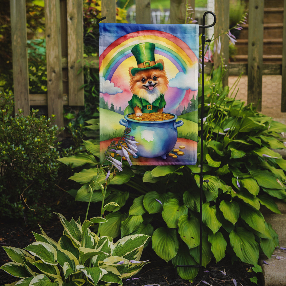 Pomeranian St Patrick's Day Garden Flag Mailbox Decorative Yard Banner Outside Patio Artwork for Flower Beds, Garden Size, Multicolor