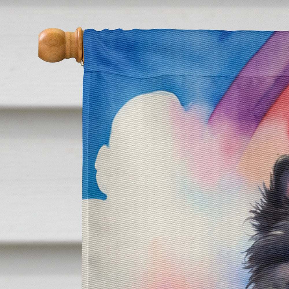 Pomeranian St Patrick's Day House Flag 28x40 Porch Sleeve Pole Decorative Outside Yard Banner Artwork Wall Hanging, Polyester
