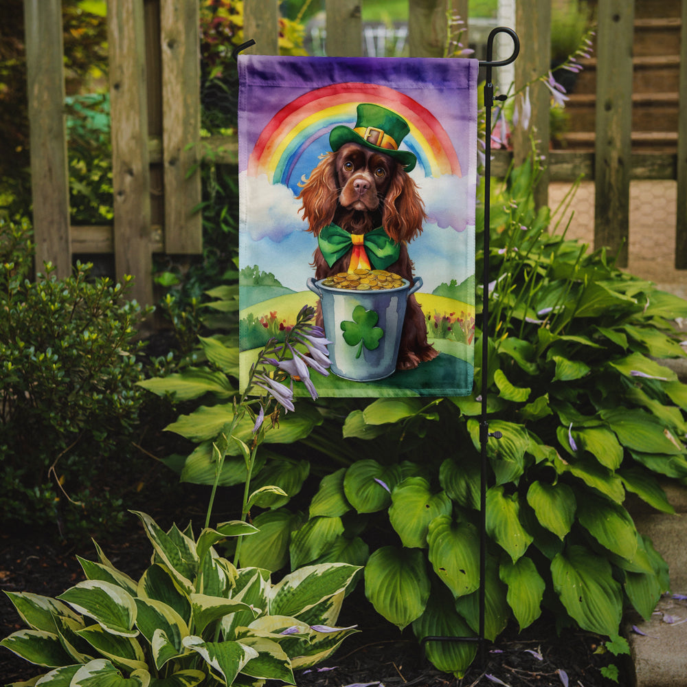 Sussex Spaniel St Patrick's Day Garden Flag Mailbox Decorative Yard Banner Outside Patio Artwork for Flower Beds, Garden Size, Multicolor