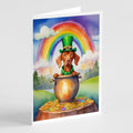 Vizsla St Patrick's Day Greeting Cards Pack of 8 Blank Cards with Envelopes Whimsical A7 Size 5x7