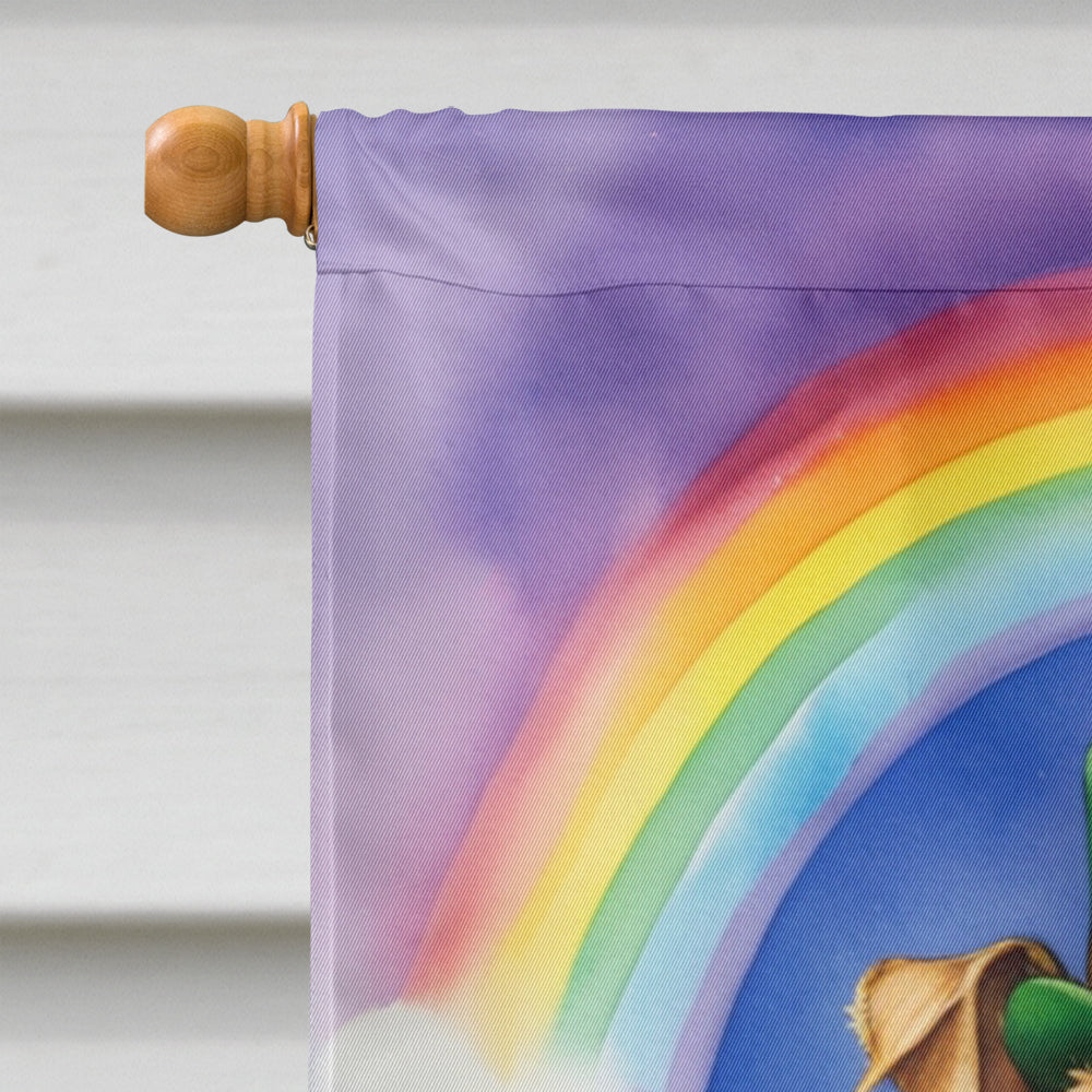 Welsh Terrier St Patrick's Day House Flag 28x40 Porch Sleeve Pole Decorative Outside Yard Banner Artwork Wall Hanging, Polyester