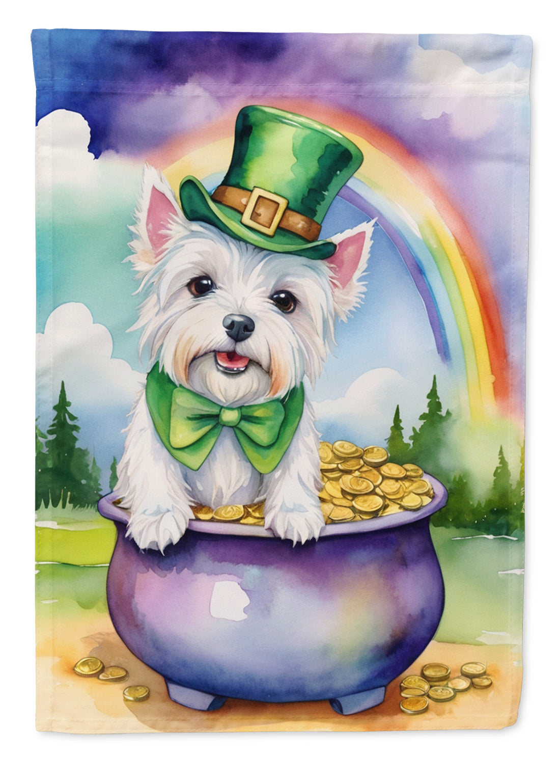 Westie St Patrick's Day Garden Flag Mailbox Decorative Yard Banner Outside Patio Artwork for Flower Beds, Garden Size, Multicolor