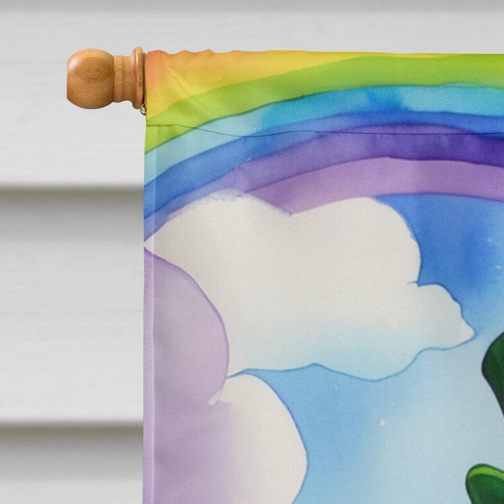 Fox Terrier St Patrick's Day House Flag 28x40 Porch Sleeve Pole Decorative Outside Yard Banner Artwork Wall Hanging, Polyester