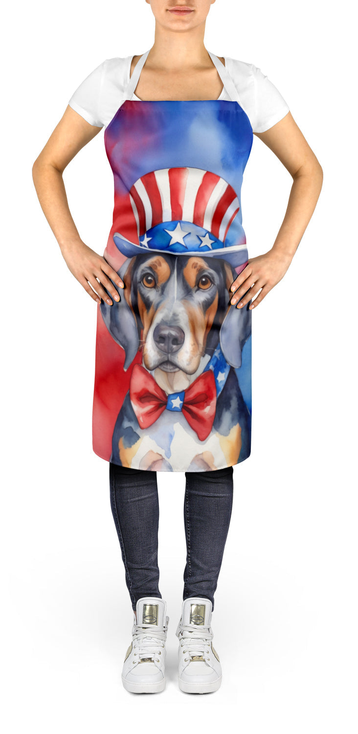 American English Coonhound Patriotic American Apron Cooking Kitchen Server Baking Crafts Gardening for Adult Women Men, Unisex, Large, Multicolor