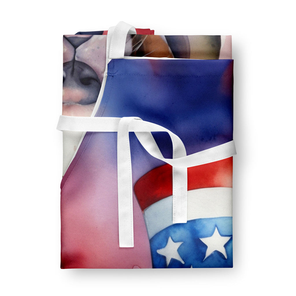 Basset Hound Patriotic American Apron Cooking Kitchen Server Baking Crafts Gardening for Adult Women Men, Unisex, Large, Multicolor