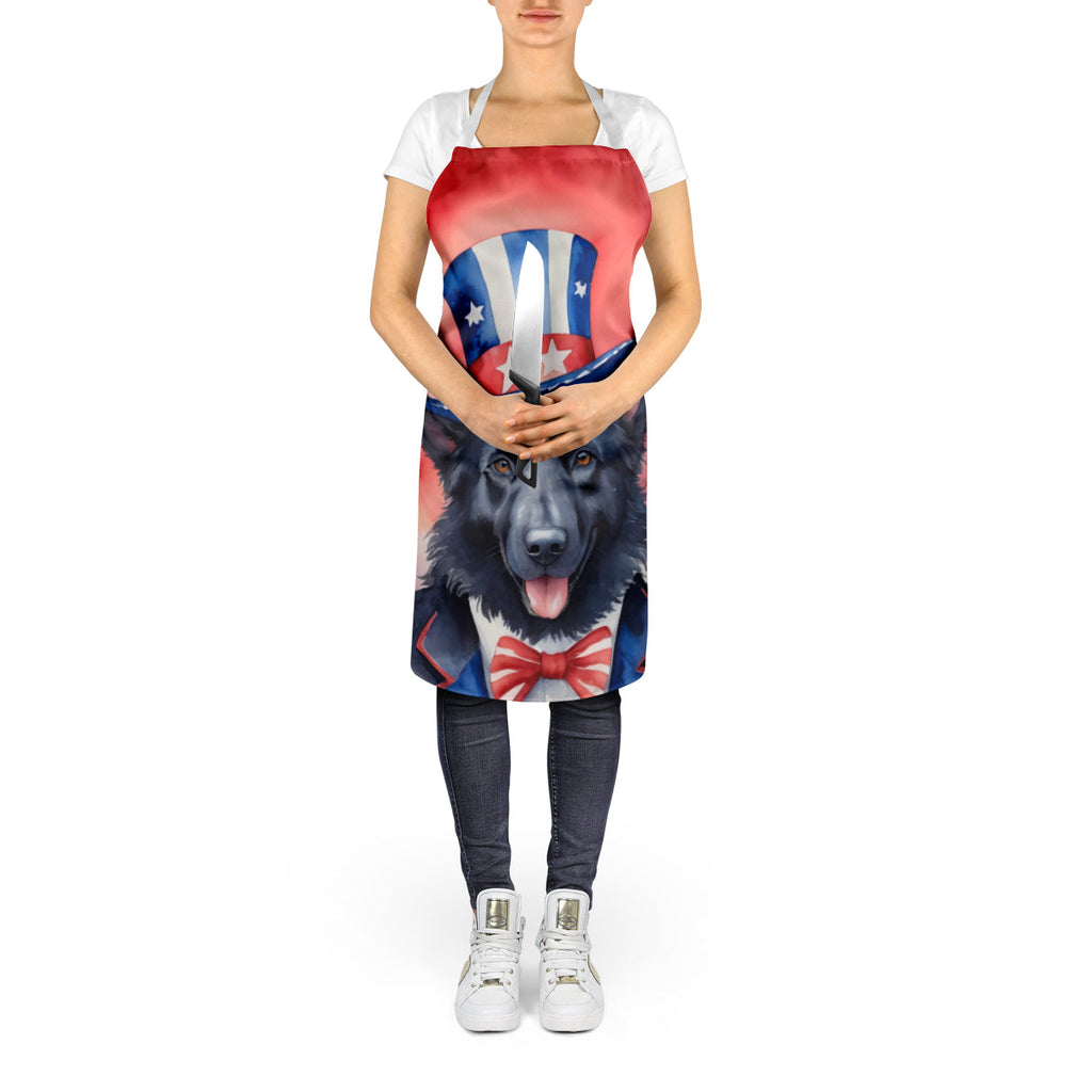 Belgian Sheepdog Patriotic American Apron Cooking Kitchen Server Baking Crafts Gardening for Adult Women Men, Unisex, Large, Multicolor
