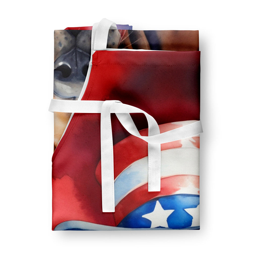 Bloodhound Patriotic American Apron Cooking Kitchen Server Baking Crafts Gardening for Adult Women Men, Unisex, Large, Multicolor