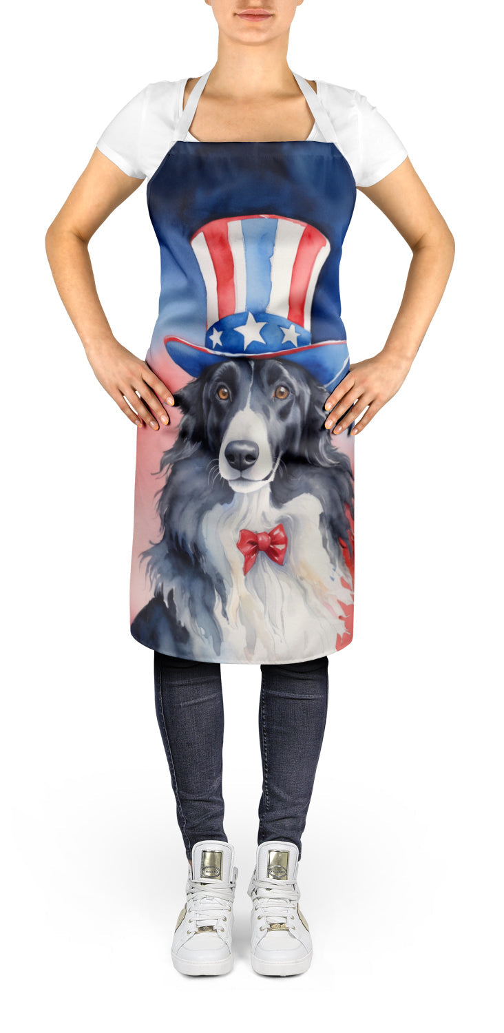 Borzoi Patriotic American Apron Cooking Kitchen Server Baking Crafts Gardening for Adult Women Men, Unisex, Large, Multicolor