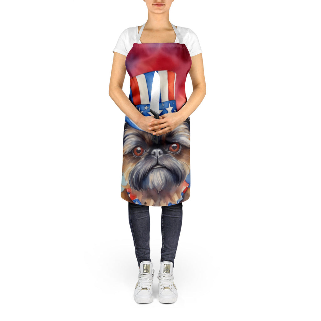 Brussels Griffon Patriotic American Apron Cooking Kitchen Server Baking Crafts Gardening for Adult Women Men, Unisex, Large, Multicolor