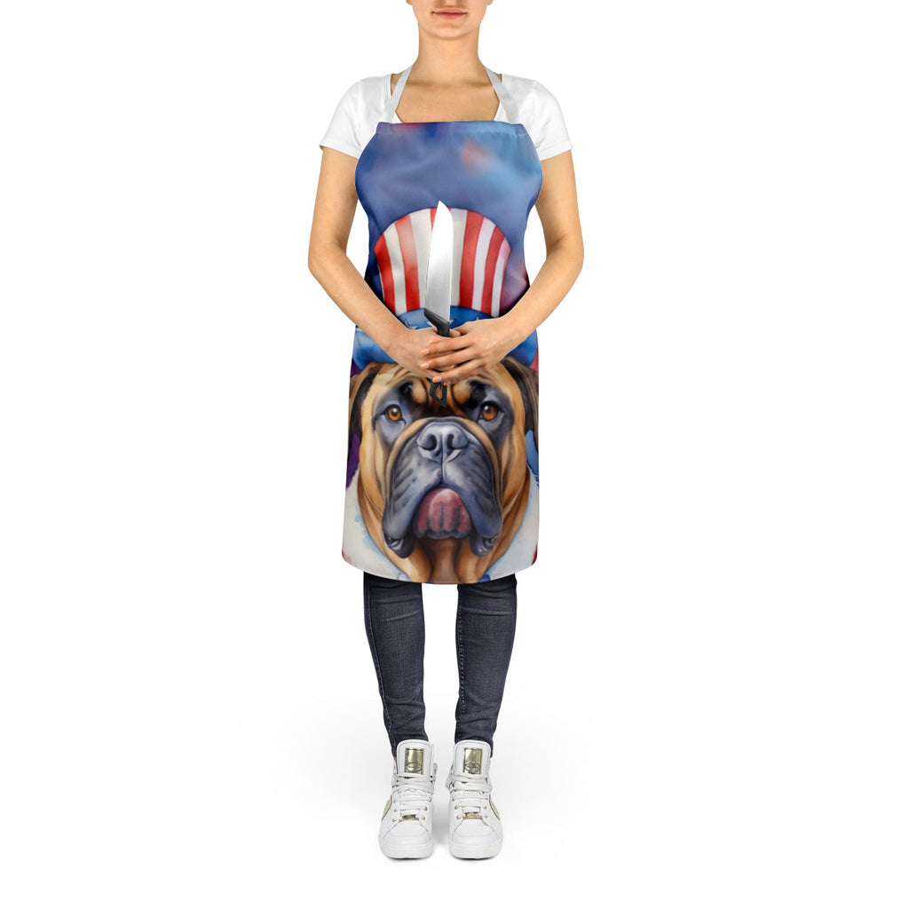 Bullmastiff Patriotic American Apron Cooking Kitchen Server Baking Crafts Gardening for Adult Women Men, Unisex, Large, Multicolor