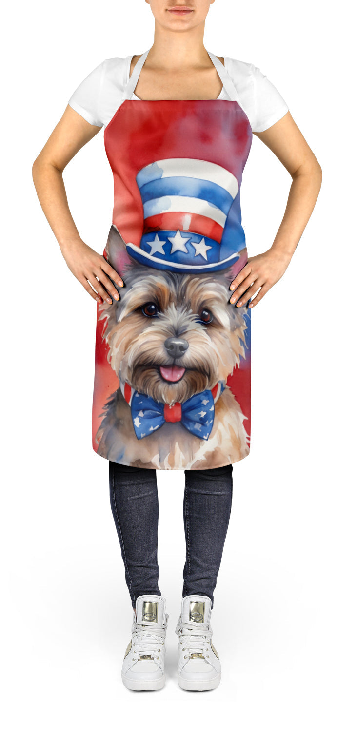 Cairn Terrier Patriotic American Apron Cooking Kitchen Server Baking Crafts Gardening for Adult Women Men, Unisex, Large, Multicolor