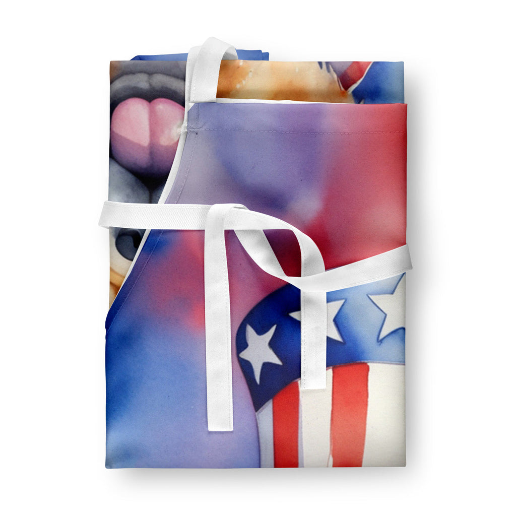 Chow Chow Patriotic American Apron Cooking Kitchen Server Baking Crafts Gardening for Adult Women Men, Unisex, Large, Multicolor