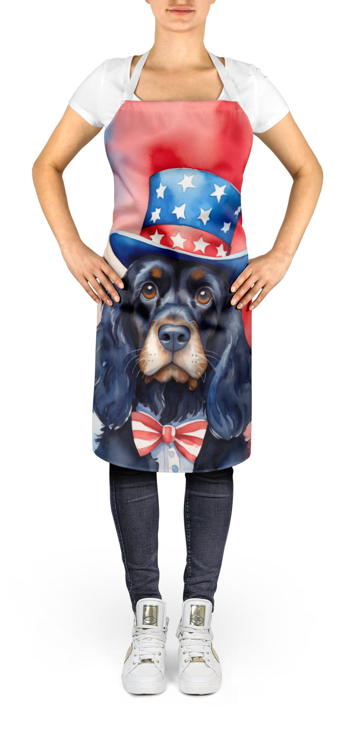 Cocker Spaniel Patriotic American Apron Cooking Kitchen Server Baking Crafts Gardening for Adult Women Men, Unisex, Large, Multicolor