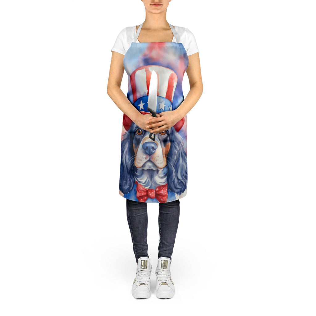 Cocker Spaniel Patriotic American Apron Cooking Kitchen Server Baking Crafts Gardening for Adult Women Men, Unisex, Large, Multicolor
