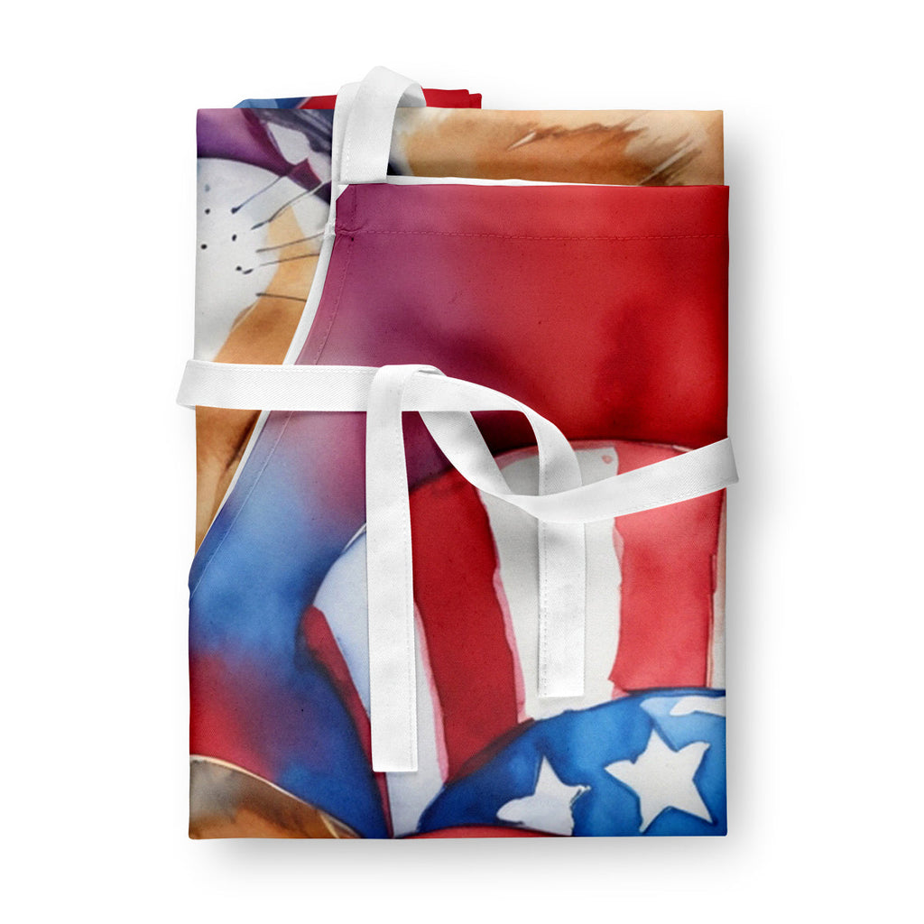 Corgi Patriotic American Apron Cooking Kitchen Server Baking Crafts Gardening for Adult Women Men, Unisex, Large, Multicolor
