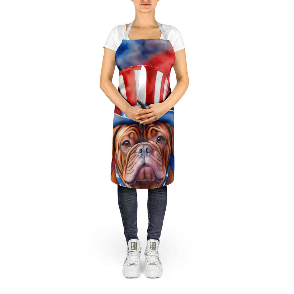 Dogue de Bordeaux Patriotic American Apron Cooking Kitchen Server Baking Crafts Gardening for Adult Women Men, Unisex, Large, Multicolor