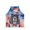English Cocker Spaniel Patriotic American Apron Cooking Kitchen Server Baking Crafts Gardening for Adult Women Men, Unisex, Large, Multicolor