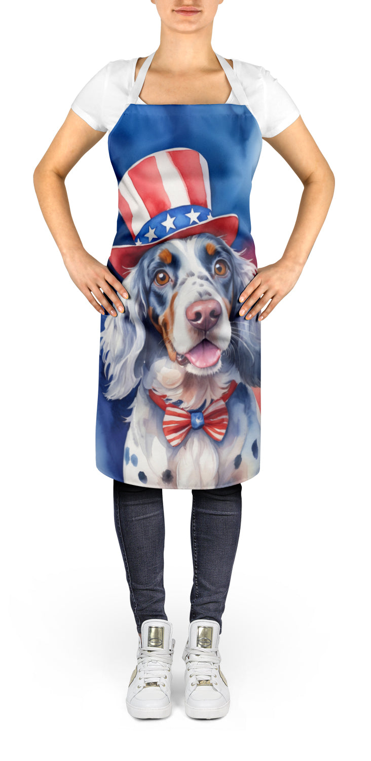 English Setter Patriotic American Apron Cooking Kitchen Server Baking Crafts Gardening for Adult Women Men, Unisex, Large, Multicolor