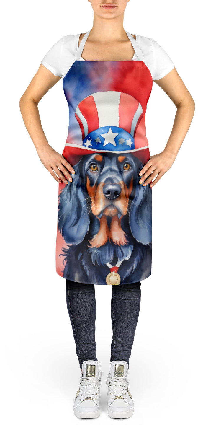 Gordon Setter Patriotic American Apron Cooking Kitchen Server Baking Crafts Gardening for Adult Women Men, Unisex, Large, Multicolor
