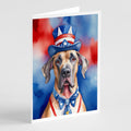 Great Dane Patriotic American Greeting Cards Pack of 8 Blank Cards with Envelopes Whimsical A7 Size 5x7