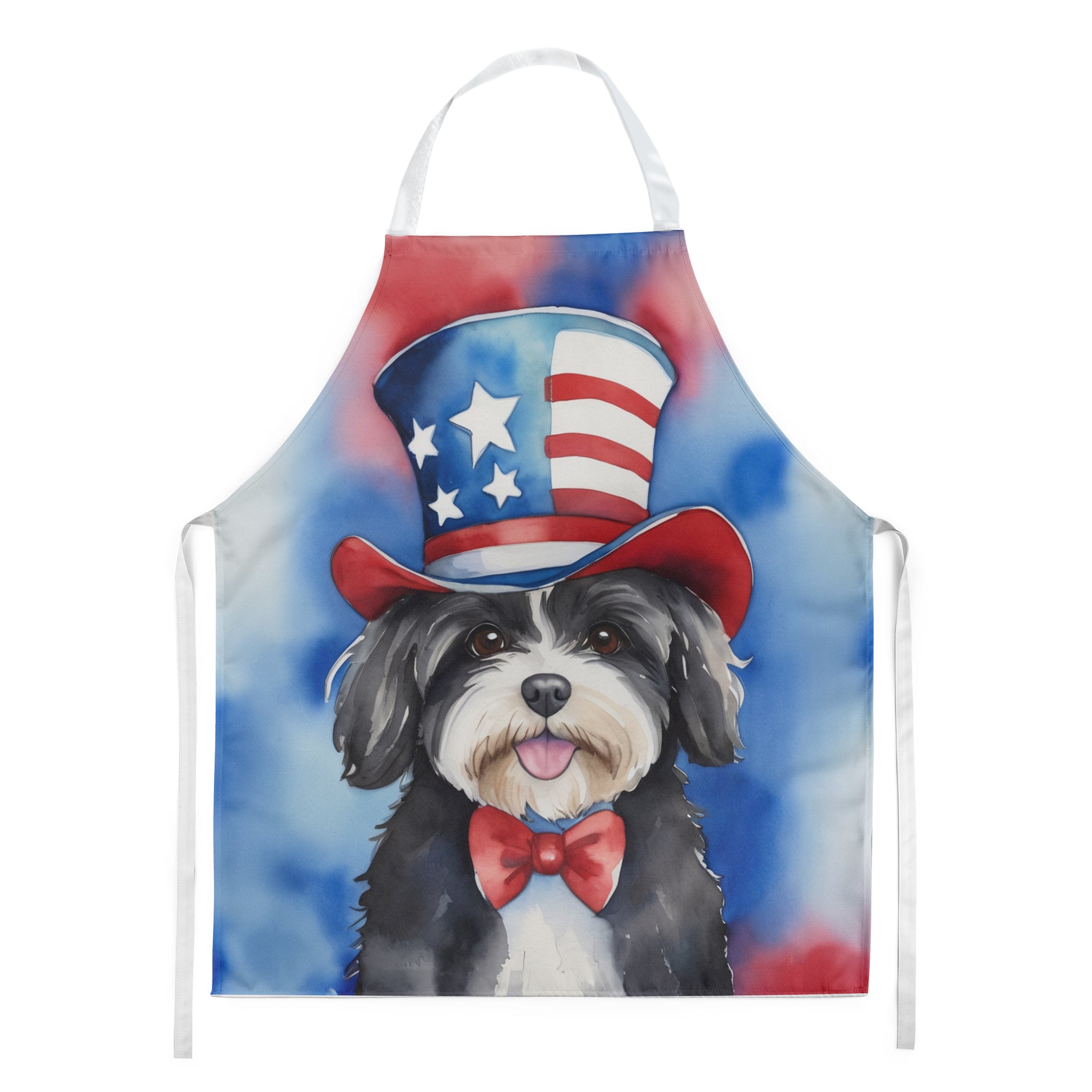 Havanese Patriotic American Apron Cooking Kitchen Server Baking Crafts Gardening for Adult Women Men, Unisex, Large, Multicolor