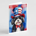 Havanese Patriotic American Greeting Cards Pack of 8 Blank Cards with Envelopes Whimsical A7 Size 5x7