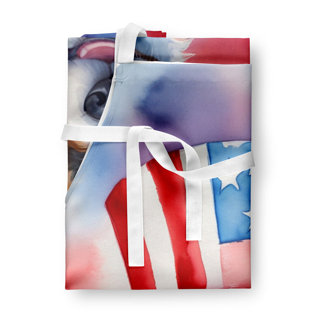 Jack Russell Terrier Patriotic American Apron Cooking Kitchen Server Baking Crafts Gardening for Adult Women Men, Unisex, Large, Multicolor