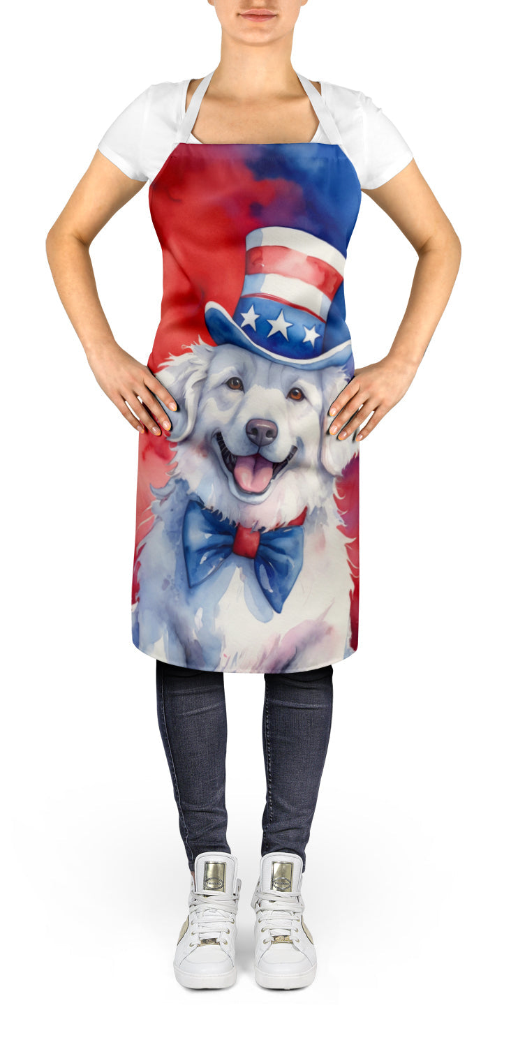 Kuvasz Patriotic American Apron Cooking Kitchen Server Baking Crafts Gardening for Adult Women Men, Unisex, Large, Multicolor