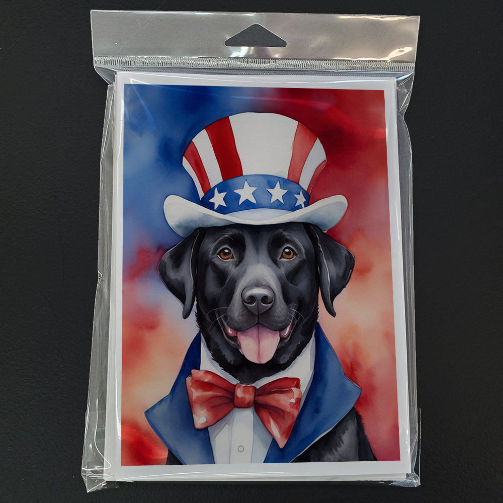 Labrador Retriever Patriotic American Greeting Cards Pack of 8 Blank Cards with Envelopes Whimsical A7 Size 5x7